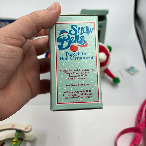 Giftco Snow Bells Vintage Porcelain Christmas Ornaments W Box Xmas Retro Grandma - Picture 6 of 8
